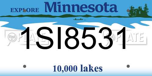 1SI8531 Minnesota License Plate