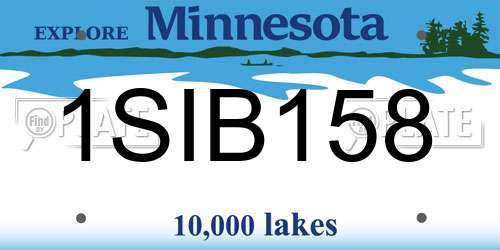 1SIB158 Minnesota License Plate