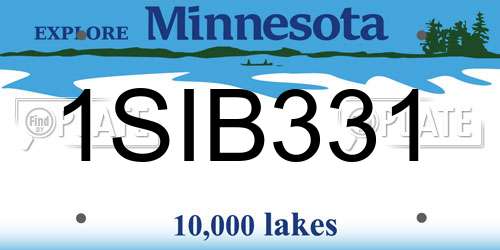 1SIB331 Minnesota License Plate