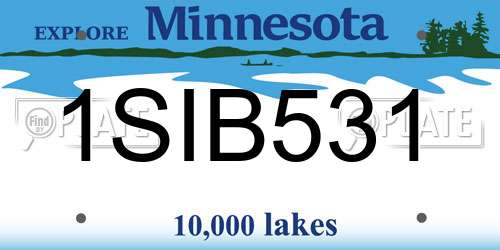 1SIB531 Minnesota License Plate