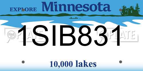 1SIB831 Minnesota License Plate