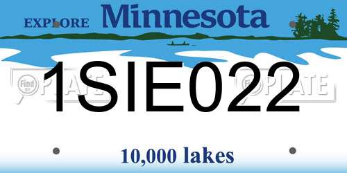 1SIE022 Minnesota License Plate