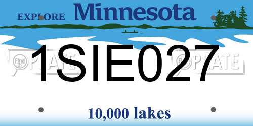 1SIE027 Minnesota License Plate