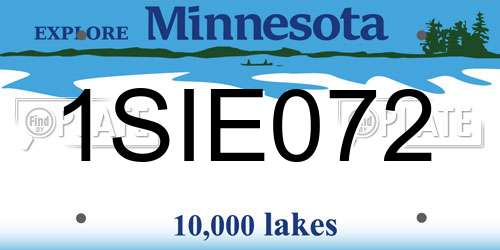 1SIE072 Minnesota License Plate