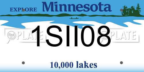 1SII08 Minnesota License Plate