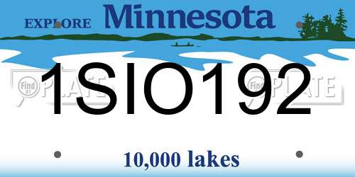 1SIO192 Minnesota License Plate