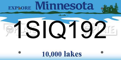 1SIQ192 Minnesota License Plate