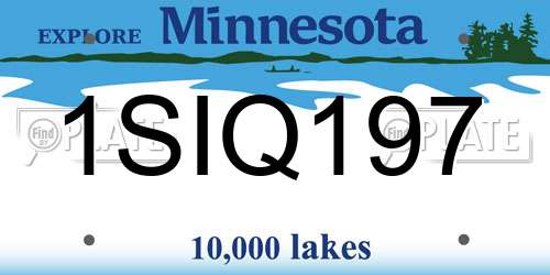 1SIQ197 Minnesota License Plate