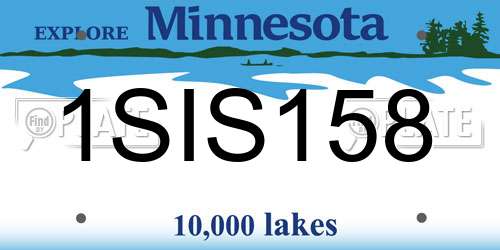 1SIS158 Minnesota License Plate
