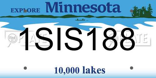 1SIS188 Minnesota License Plate