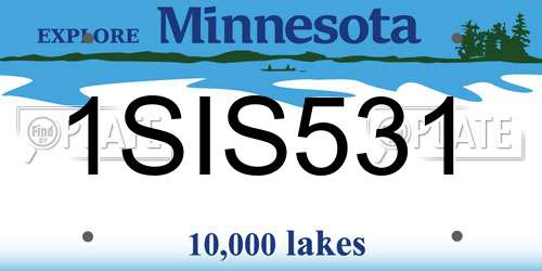 1SIS531 Minnesota License Plate