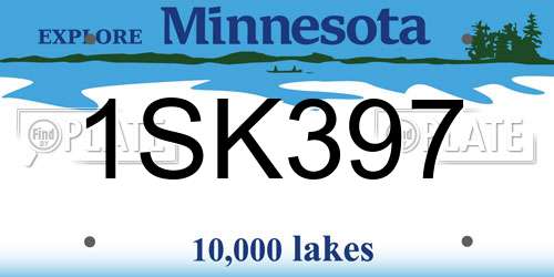 1SK397 Minnesota License Plate