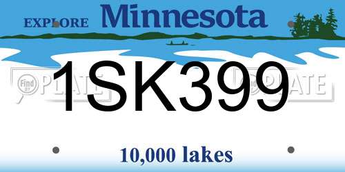 1SK399 Minnesota License Plate