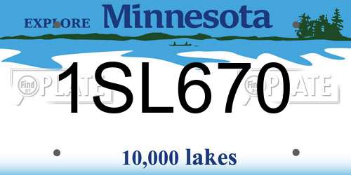 1SL670 Minnesota License Plate
