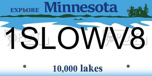 1SLOWV8 Minnesota License Plate
