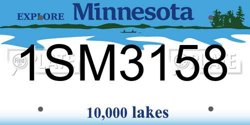 1SM3158 Minnesota License Plate