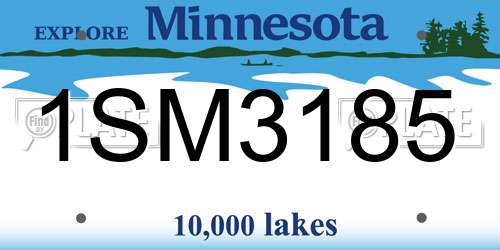 1SM3185 Minnesota License Plate