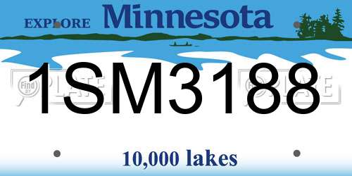 1SM3188 Minnesota License Plate
