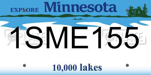 1SME155 Minnesota License Plate