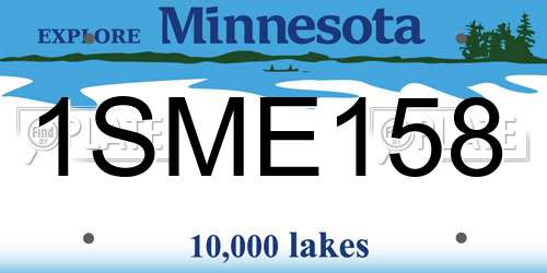 1SME158 Minnesota License Plate