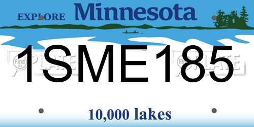 1SME185 Minnesota License Plate