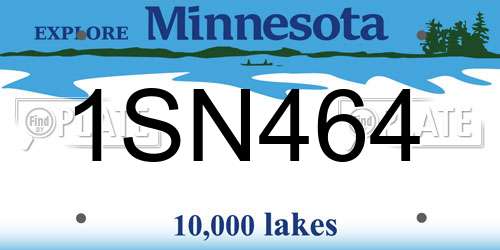 1SN464 Minnesota License Plate