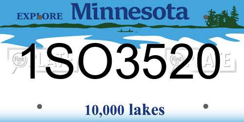 1SO3520 Minnesota License Plate