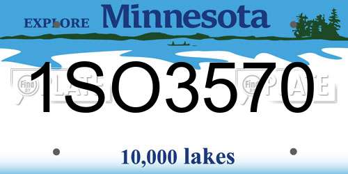 1SO3570 Minnesota License Plate