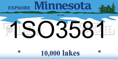 1SO3581 Minnesota License Plate