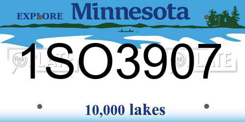 1SO3907 Minnesota License Plate