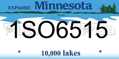1SO6515 Minnesota License Plate
