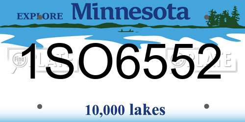 1SO6552 Minnesota License Plate