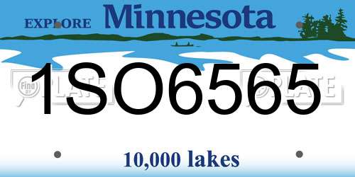 1SO6565 Minnesota License Plate