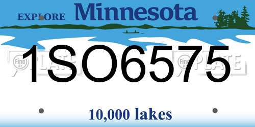 1SO6575 Minnesota License Plate