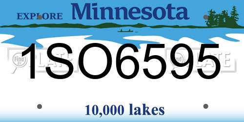 1SO6595 Minnesota License Plate