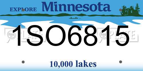 1SO6815 Minnesota License Plate