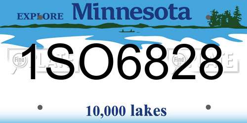1SO6828 Minnesota License Plate