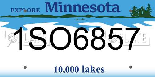 1SO6857 Minnesota License Plate