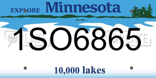 1SO6865 Minnesota License Plate