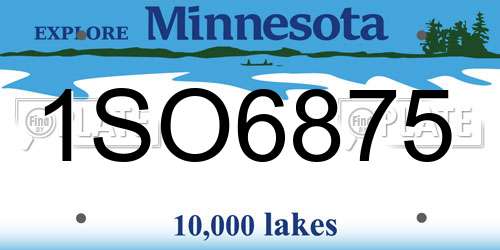 1SO6875 Minnesota License Plate