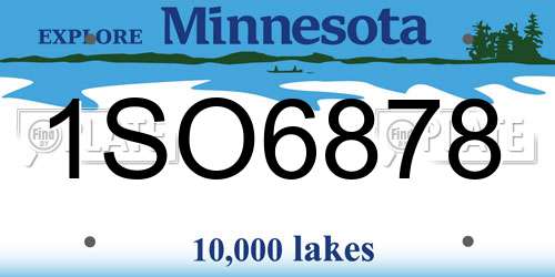 1SO6878 Minnesota License Plate