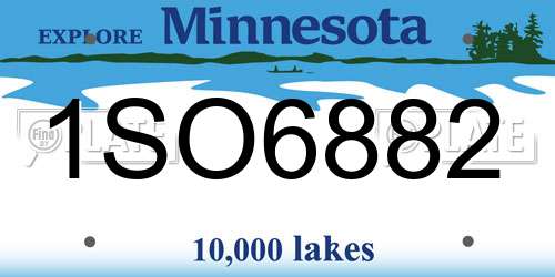 1SO6882 Minnesota License Plate