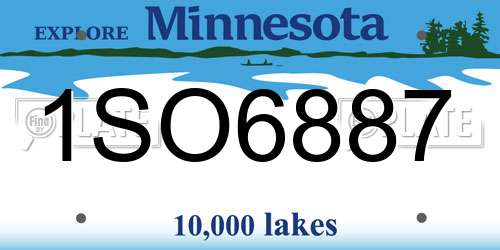 1SO6887 Minnesota License Plate