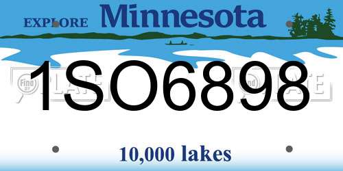 1SO6898 Minnesota License Plate