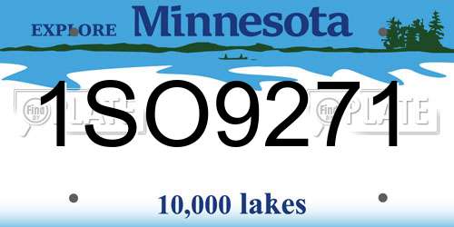 1SO9271 Minnesota License Plate