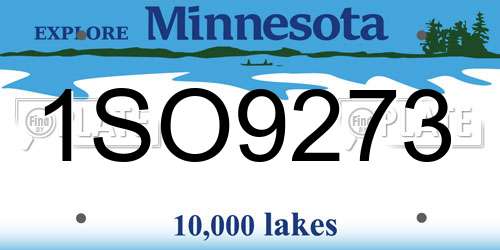 1SO9273 Minnesota License Plate