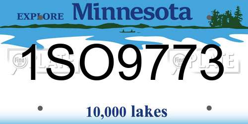 1SO9773 Minnesota License Plate