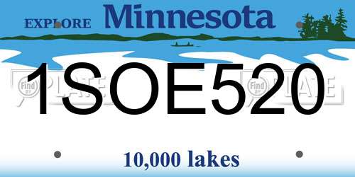 1SOE520 Minnesota License Plate
