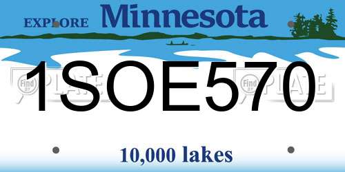 1SOE570 Minnesota License Plate