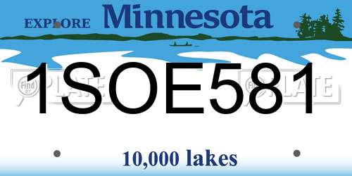 1SOE581 Minnesota License Plate